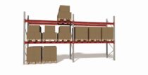 Kuormalavahyllystö 18 Euro-Lavapaikkaa Osina. 2-välikköinen 5770mm. Lattia + 2 palkkitasoa päällekkäin.