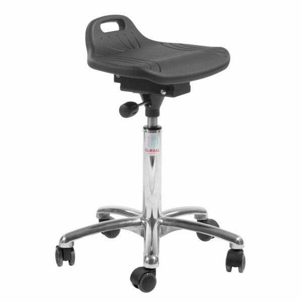 Ergonominen työjakkara alumiiniristikolla