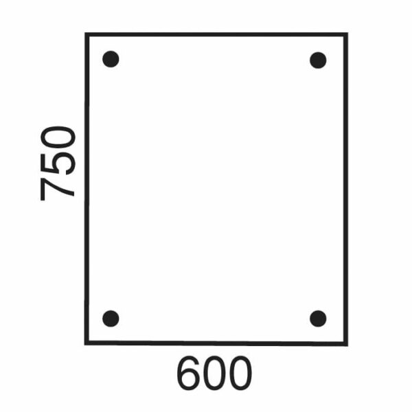 Toimiston apupöytä 750 x 600 mm, valkoinen - Image 2