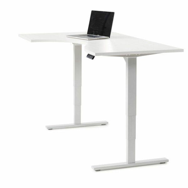 Sähköpöytä Flex, L-malli 1800 x 1050 mm, valkoinen