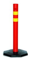 Sulkupylväs, pun/kelt, 7kg, h=1000mm, Ø480mm