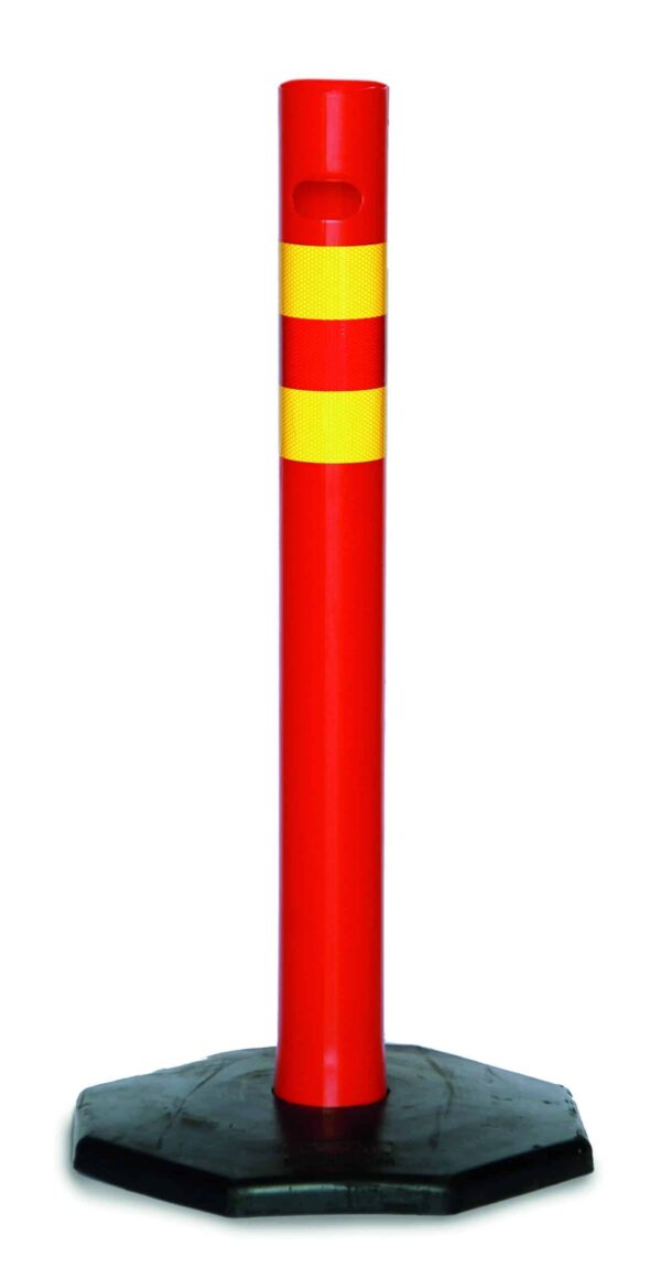 Sulkupylväs, pun/kelt, 7kg, h=1000mm, Ø480mm