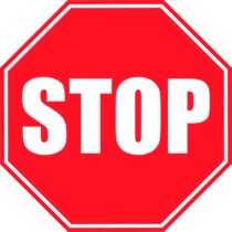 Lattiaan kiinnitettävä huomiotarra - STOP