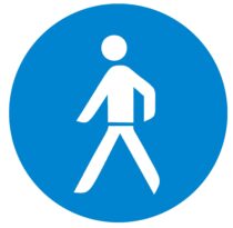 Lattiaan kiinnitettävä huomiotarra - Jalankulku