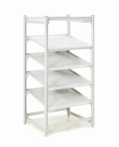 Treston läpivirtaushylly M900, teräshyllyillä